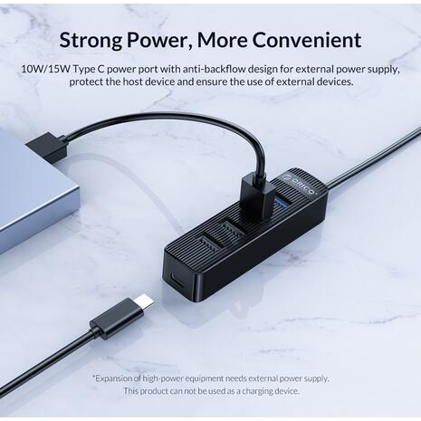 USB Hub ORICO TWU32-4A, 1x USB Type-C, 4x USB ports, μαύρο
